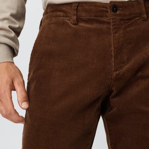 Brown tapered cropped corduroy pants - Picture 2 of 4